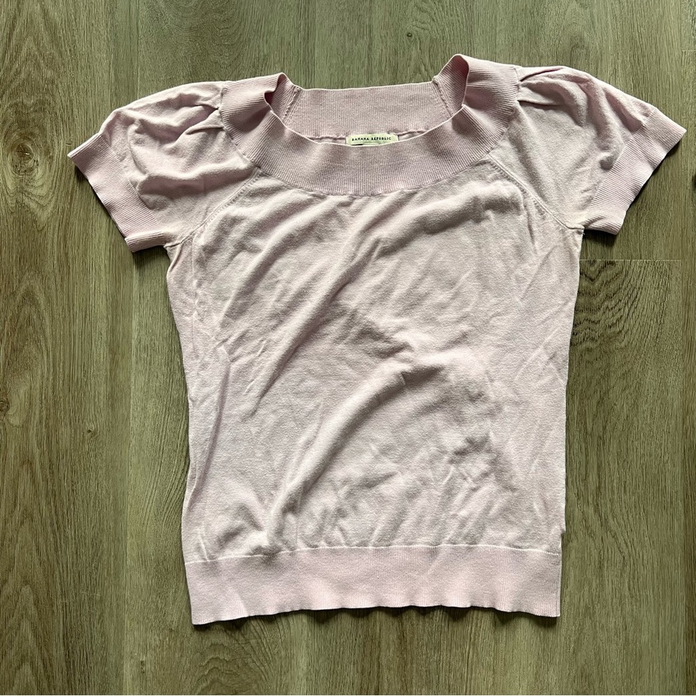 Banana Republic Blush Short Sleeve Sweater